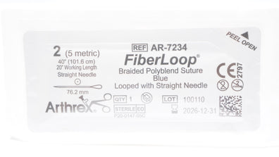 Arthrex AR-7234 2 FiberLoop Braided Polyblend Stre Ndle 20inch x 76.2mm 40inch